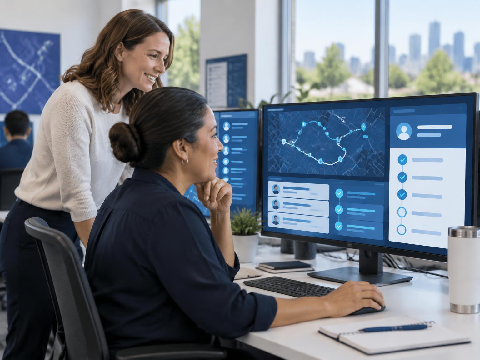 District coordinator using Voom to connect route assignments with drivers